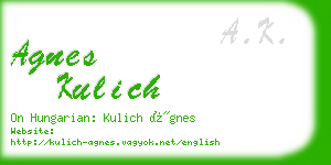 agnes kulich business card